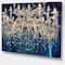 Designart - Blue Vintage Crystal Chandelier - Flower Artwork on Canvas